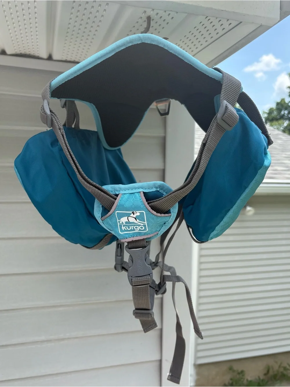 Kurgo Baxter Dog Backpack in Coastal Blue M/L
